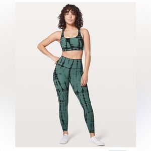 Lululemon Wunder Under and Energy Bra Shibori Mystic Green Evergreen Set…